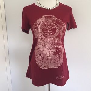 Burgundy Ladies Fit Long Cotton Short Sleeve Tee
